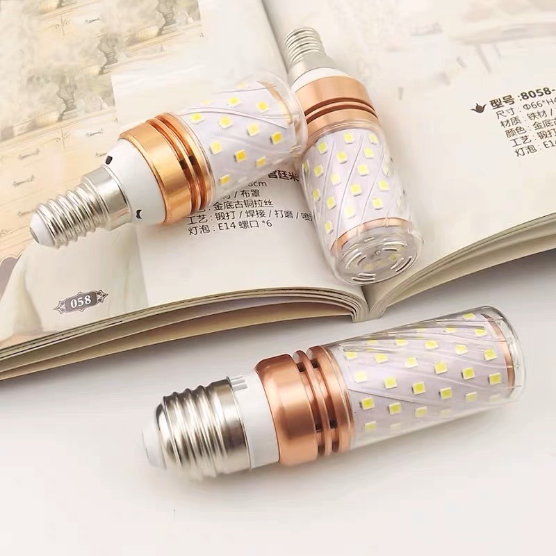 Bóng Đèn Led Bắp Siêu Sáng E14 E27 12W Ac 220V - 3 Chế Độ Sáng