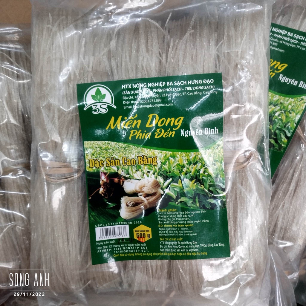 Miến dong Phia Đén Nguyên Bình túi 500g đặc sản Cao Bằng- dai ngon từng sợi, chuẩn sạch từ sản xuất đến tiêu dùng
