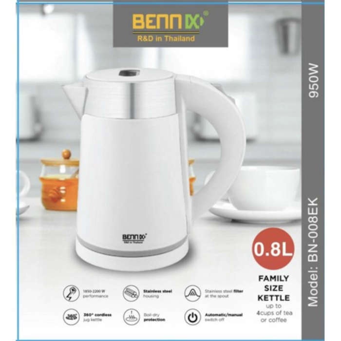 Ấm siêu tốc mini Bennix BN-008EK 0.8 Lít, Đun nước sôi trong 2 phút, tự ngắt khi sôi | BigBuy360 - bigbuy360.vn