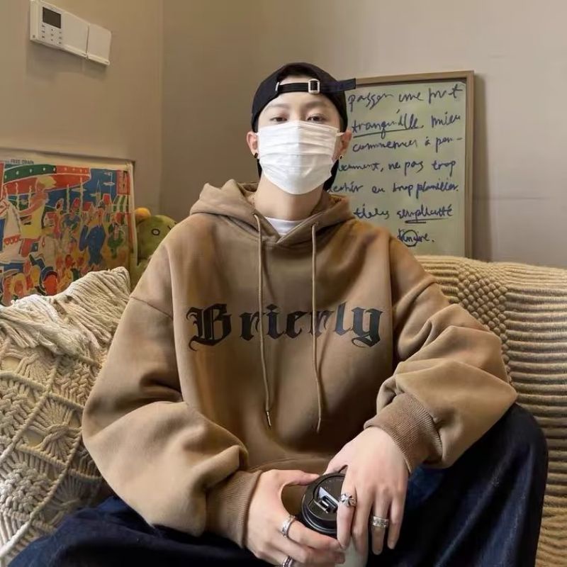 Áo Nỉ Form Rộng Họa Tiết Thời Trang Hàn Quốc Cho Nam