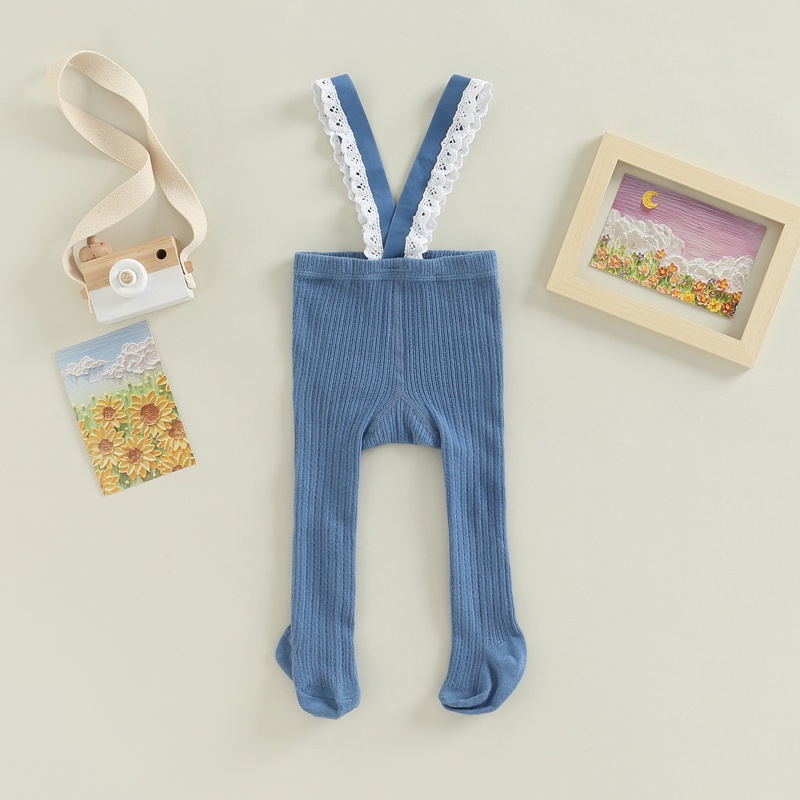 Aqq-quần Tất Dệt Kim Eo Cao Phối Ren Trơn Cho Bé Gái