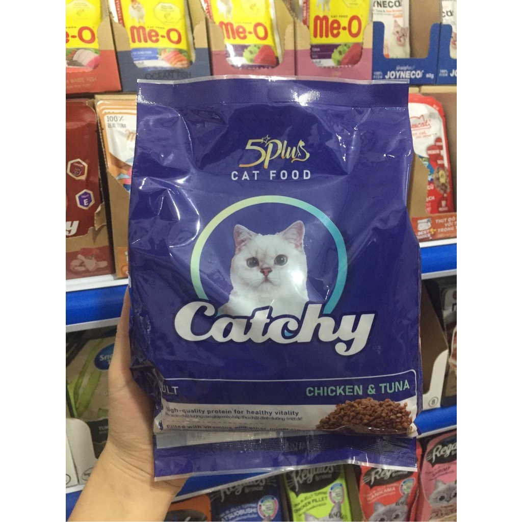 [Thơm nồng MÙI CÁ ] Hạt Cho Mèo Trưởng Thành 5Plus Catchy Vị Cá Cung Cấp Protein Gói 400G