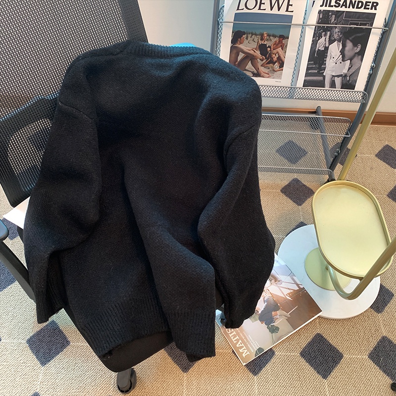 Áo Dệt Kim Dáng Rộng Thời Trang Thu Đông Phong Cách Hàn Quốc