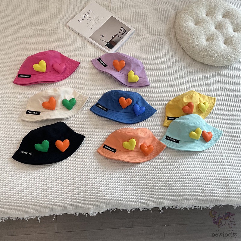 Mũ Tai Bèo Thiết Kế Hình Trái Tim Ba Chiều Phong Cách Hàn Quốc Cho Bé Trai Bé Gái