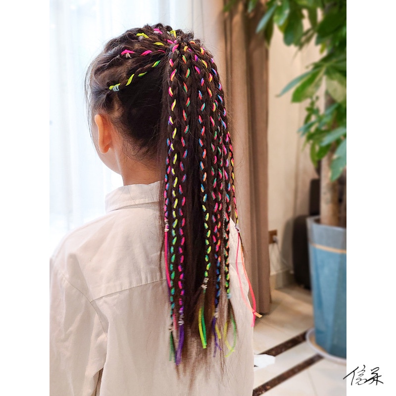 Dây Buộc Tóc Đính Ruy Băng Nhiều Màu Sắc Thời Trang Cho Bé Gái