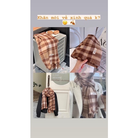 Khăn len dạ quàng cổ nam nữ mùa đông phong cách Hàn