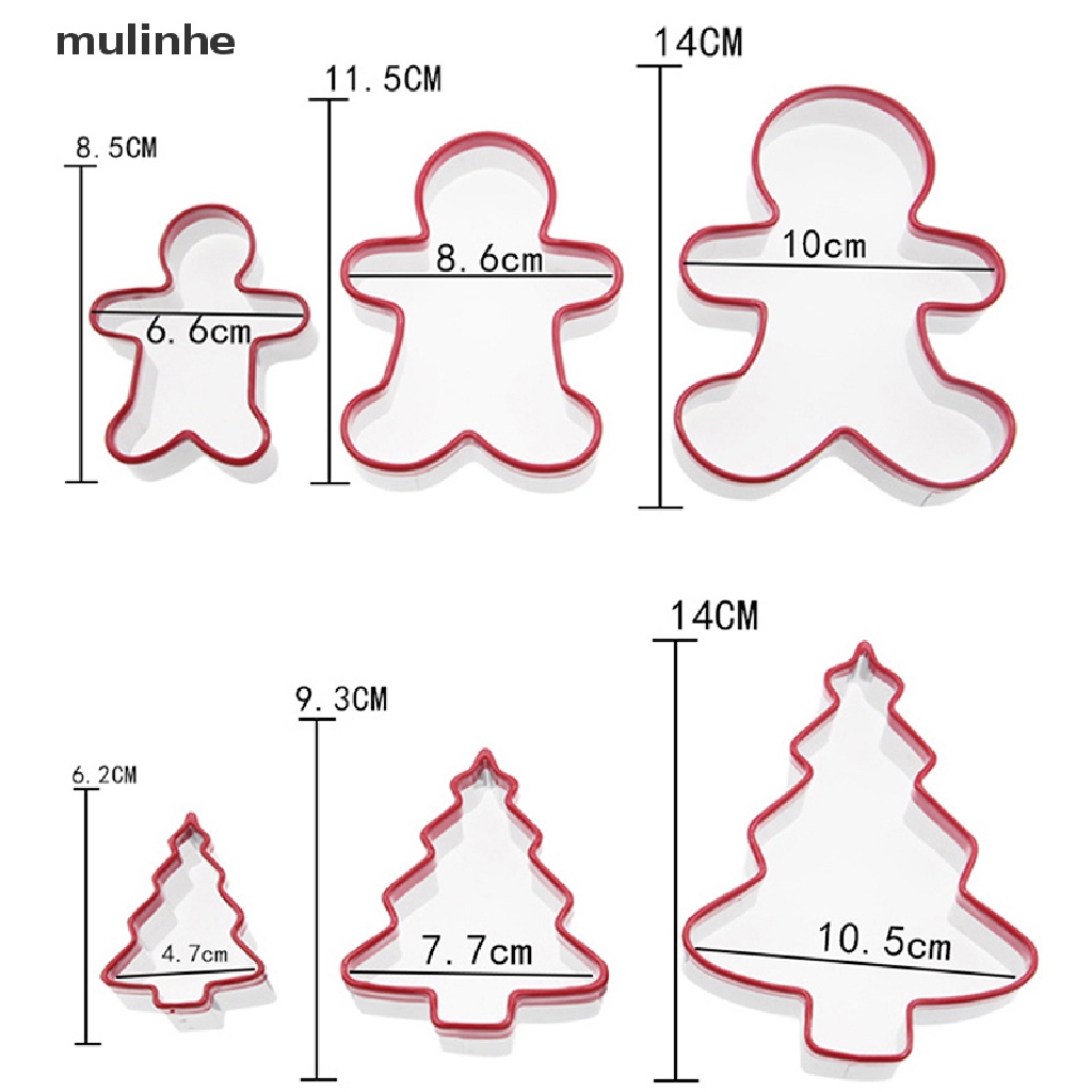 Set 3 Khuôn Cắt Bánh Quy Hình Người Bánh Gừng / Người Cây Thông / Người Cây Thông Giáng Sinh vn