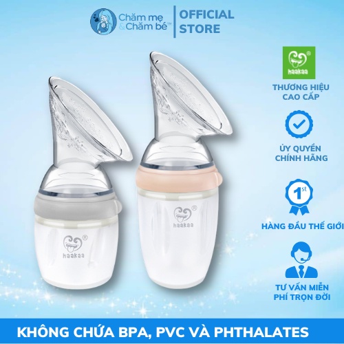 Cốc Hứng Sữa Gen.3 Haakaa 160/ 250ml. Hút Sữa Rảnh Tay. Chất Liệu Silicon Cao Cấp, Chứng Nhận An Toàn FDA