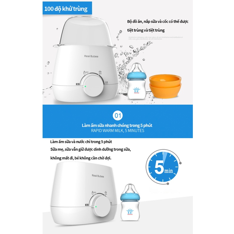 Máy hâm nóng bình sữa trẻ em đa chức năng, bộ hâm nóng bình sữa đôi nhiệt,hâm nóng sữa,tiệt trùng bình bú