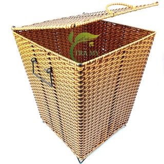Sọt Vuông Nhựa Đan Mây Đựng Quần Áo nhiều Size, Thùng Đựng Rác Bằng Nhựa Đan Tiện Dụng Dễ Vệ Sinh