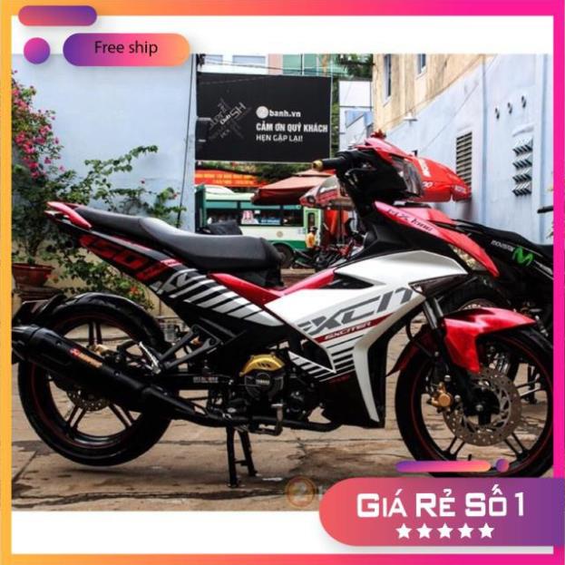 DECAL PVC 5 LỚP CHẤT LƯỢNG CAO Tem rời Exicter 150 sọc trắng đỏ