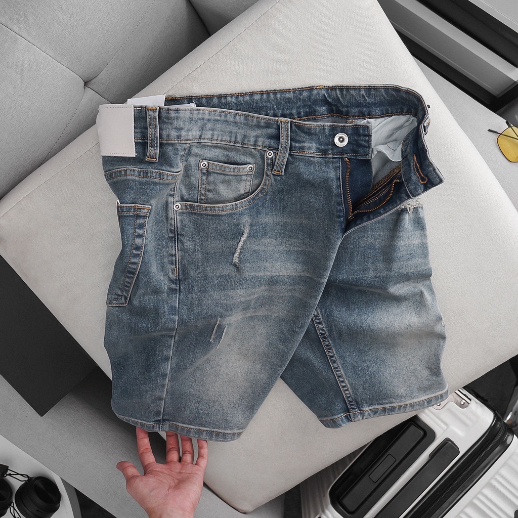 Quần Short Jean Nam bigsize hàng cao cấp xuất khẩu màu bụi, co giãn
