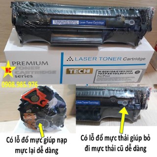 Hộp mực 2900, Q2612a, hộp mực máy in LBP 2900, 3000 in đậm, đẹp, bảo hành 6 tháng, in 2.500 trang