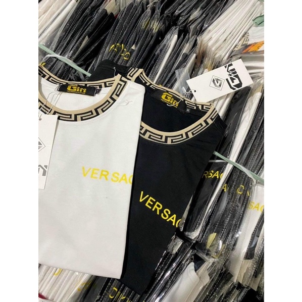 Áo thun nam vải thun co giãn in logo VERSACE