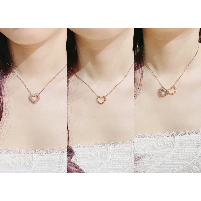 Dây chuyền Swarovski Trái tim màu Rose