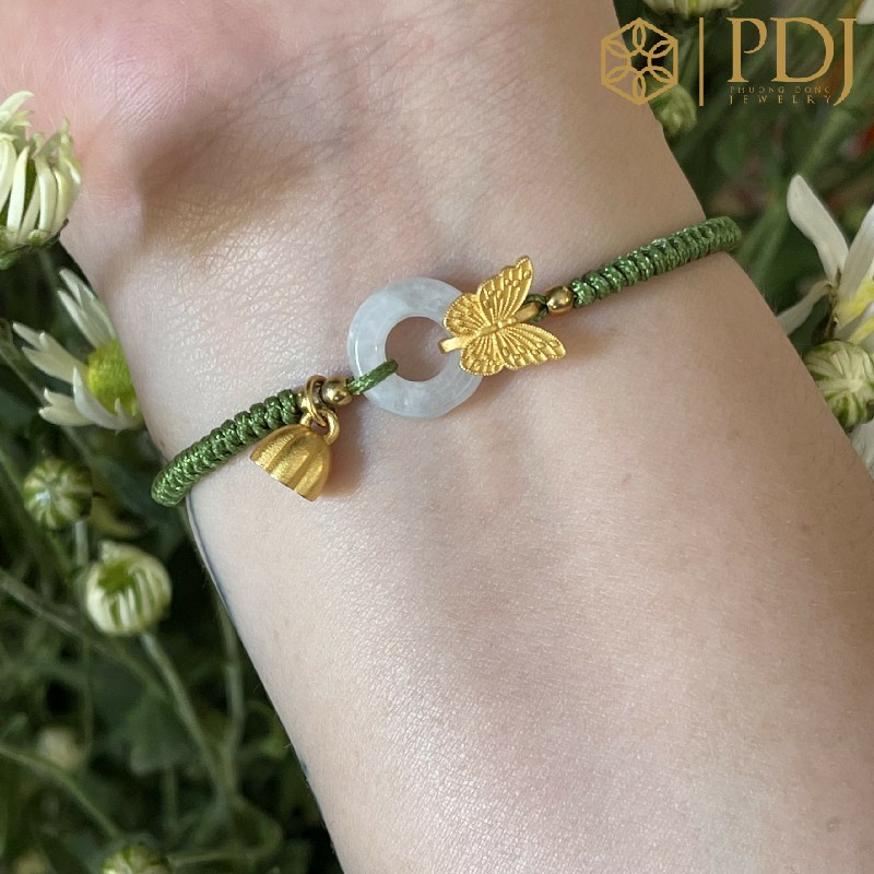 Vòng dây tết đồng điếu bạch ngọc charm hồ điệp PDJ - SP000654 - Trang sức PDJ