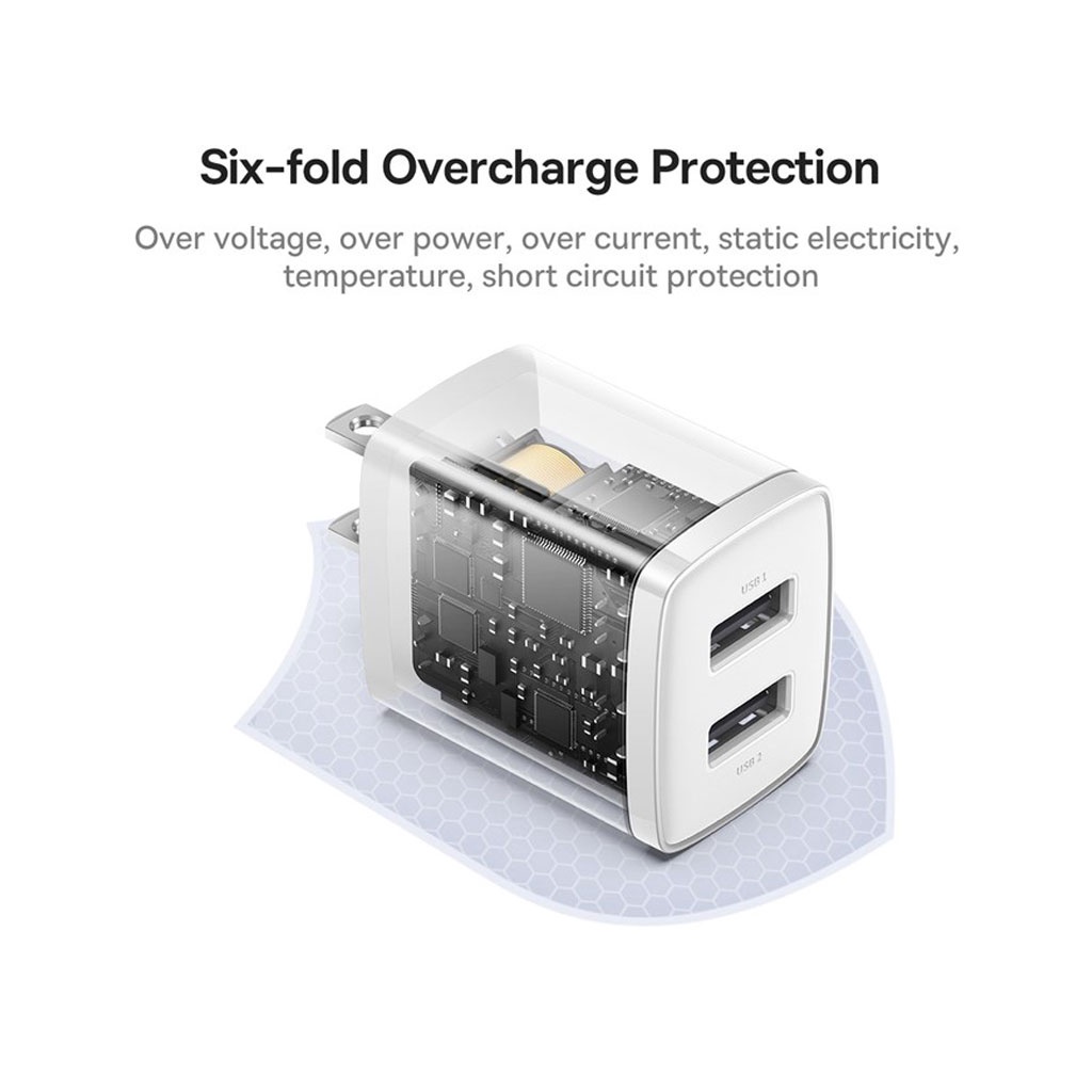 Củ sạc nhanh 2 cổng 10.5W Baseus Cốc dùng cho nhiều dòng smartphone iP samsung xiaomi oppo