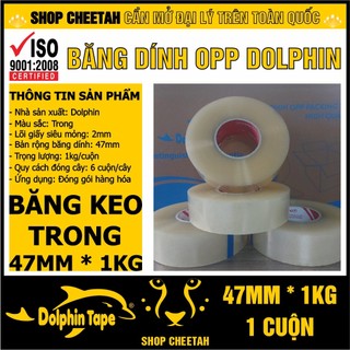 (Lõi giấy 2mm x 1kg) Băng dính trong 1kg/cuộn – Màu trong - Lõi giấy siêu mỏng 2mm – Siêu dai và dính