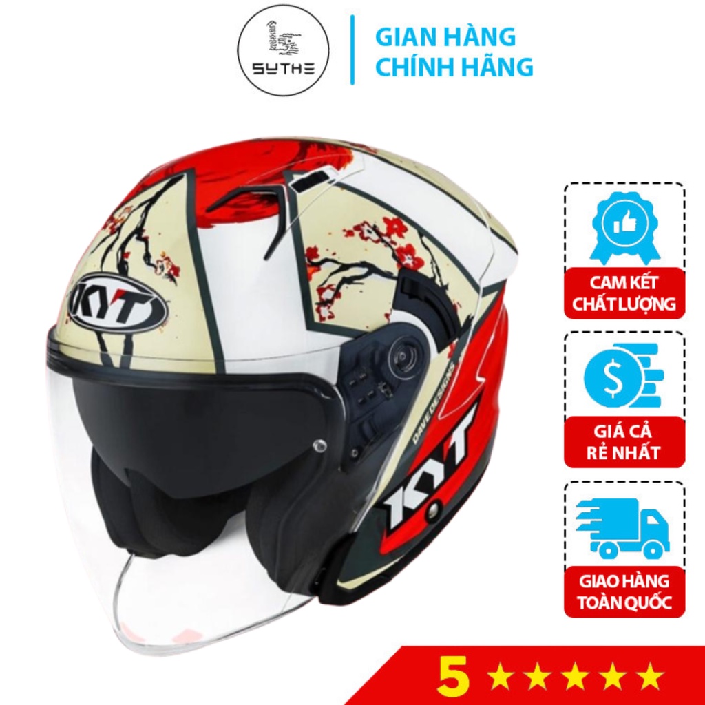 Mũ Bảo Hiểm 3/4 KYT NFJ Xavi Sakura Chính Hãng - Bảo Hành 12 Tháng