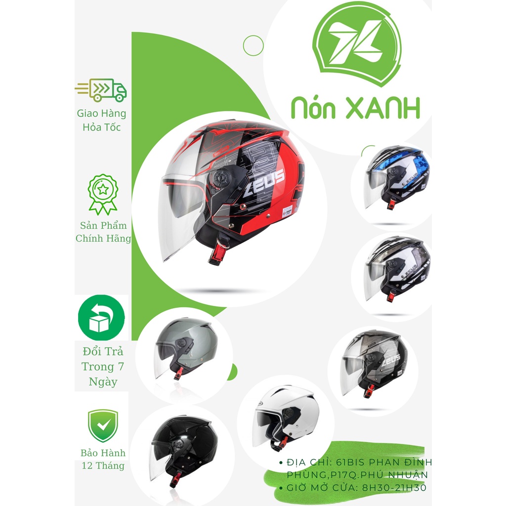 mũ ZEUS 205 - Gloss Red AQ12 Black