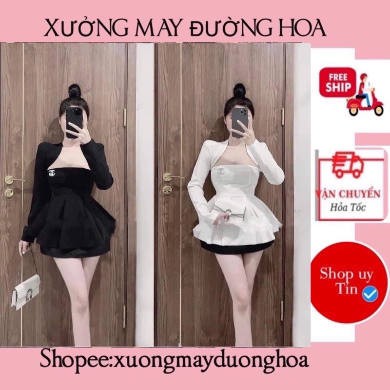 Áo peplum chất tuyết mưa dày dặn Xưởng May Đường Hoa kèm ảnh thật shop chụp