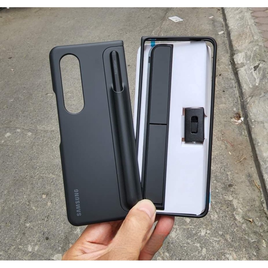Ốp lưng Standing Cover With Pen Samsung Galaxy Z Fold 4 có bút S Pen kèm chân dựng - Hàng chính hãng