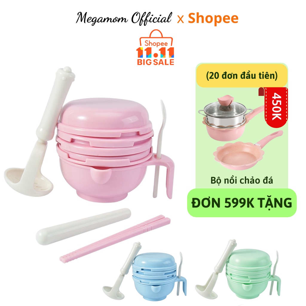 Bộ Chế Biến Ăn Dặm 9 Dụng Cụ Kiểu Nhật Cho Bé