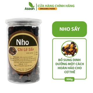Nho khô chile 3 màu loại 1, nho sấy không đường hộp 500g assan