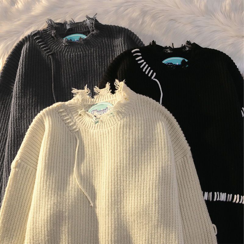 Áo Sweater Dáng Rộng Màu Sắc Đơn Giản Phong Cách Nhật Bản Thời Trang Thu Đông Cho Nam Và Nữ