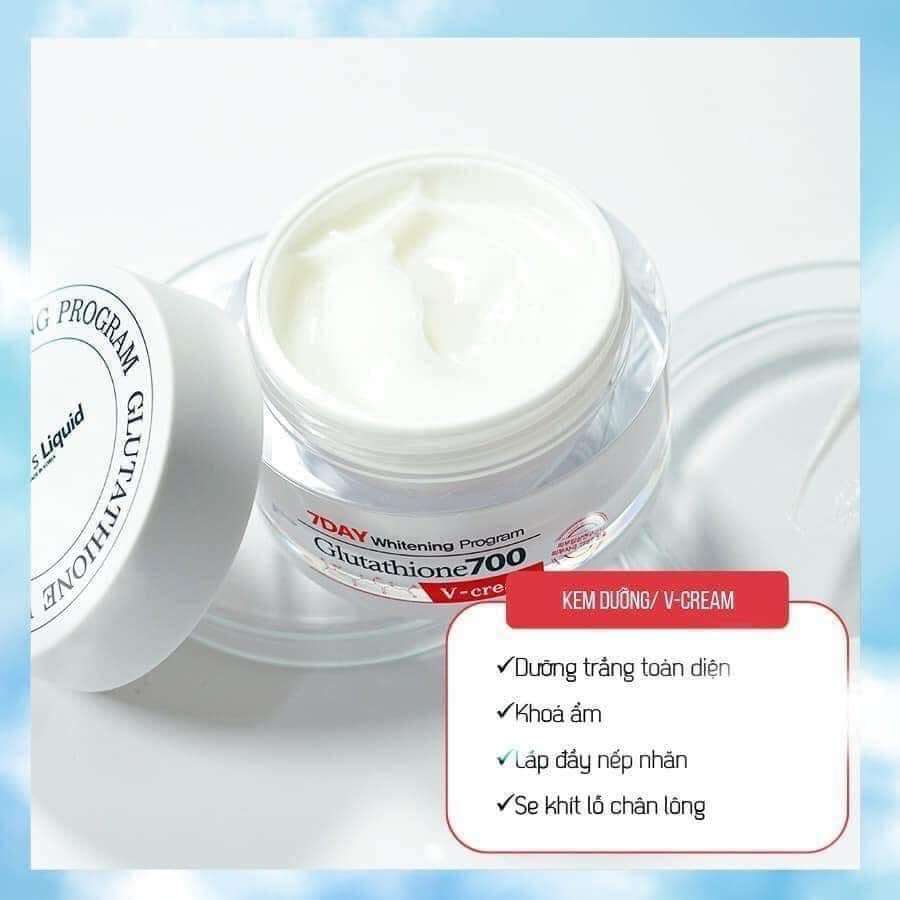 Kem Dưỡng Trắng Da Angel's Liquid 7Day Whitening Program Glutathione 700 V-Cream 50ml