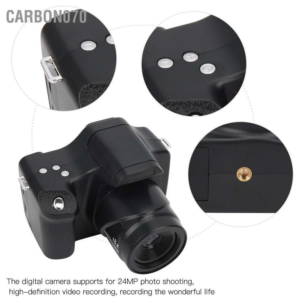 [Hàng Sẵn] Máy Ảnh Kỹ Thuật Số 3.0 in Màn hình LCD 18X Zoom HD SLR Tiêu cự dài cầm tay【Carbon070】