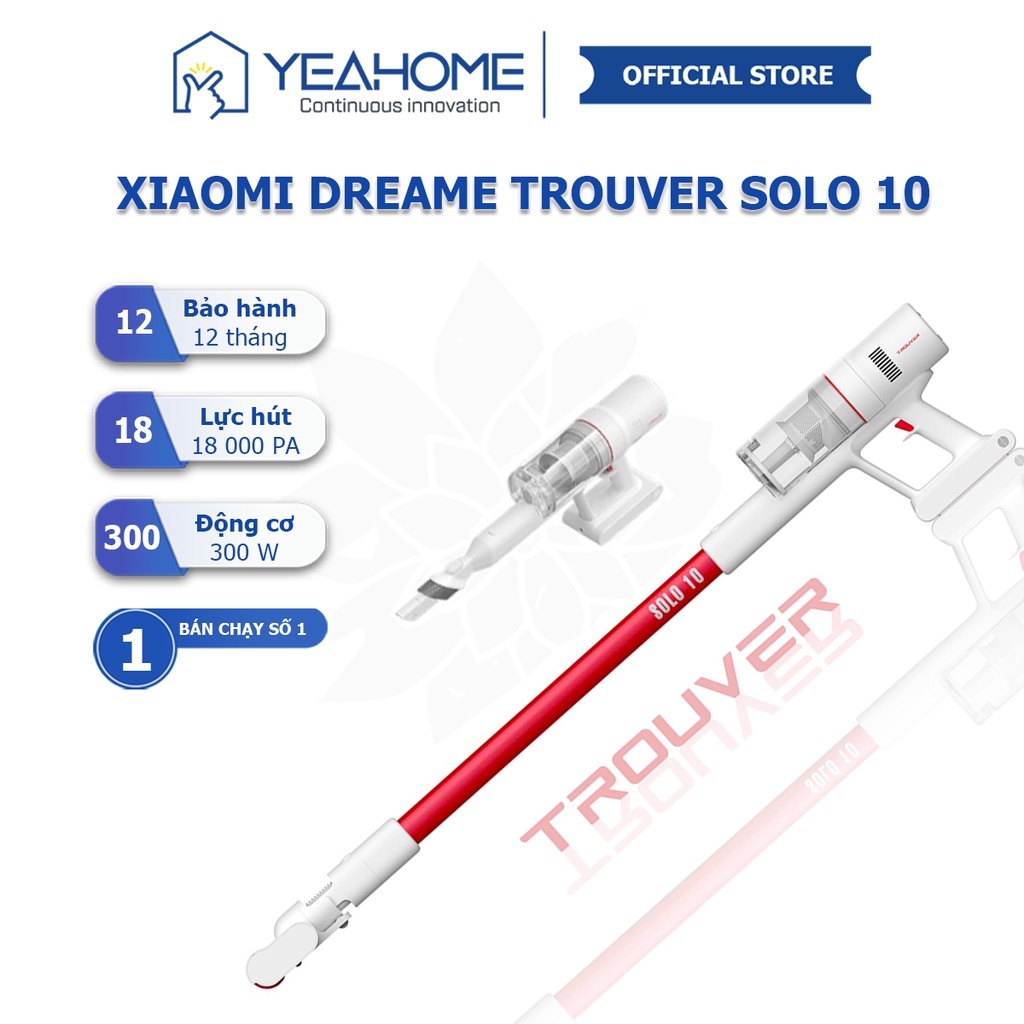 Máy hút bụi không dây cầm tay Xiaomi Dreame TROUVER SOLO 10 Động cơ 300W, lực hút 18.000Pa - bản quốc tế