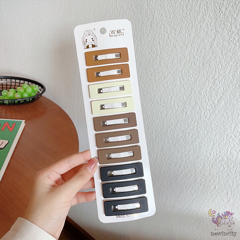 Set 10 Kẹp Tóc Công Chúa Hình Vuông Phong Cách Hàn Quốc Cho Bé Gái