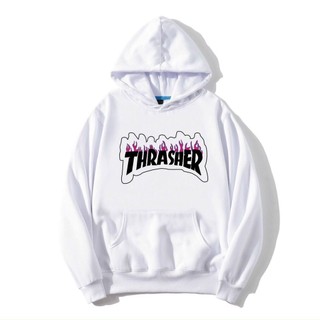 Áo hoodi nỉ dài tay có mũ in logo chữ THRASHER - from rộng phong cách hàn quốc
