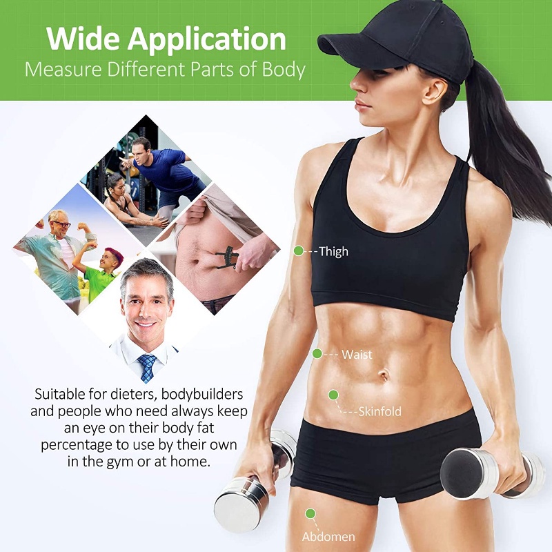 Thước Cặp Đo Mỡ Cơ Thể 4 Màu Bằng Nhựa Chống Trượt / Bền Bỉ