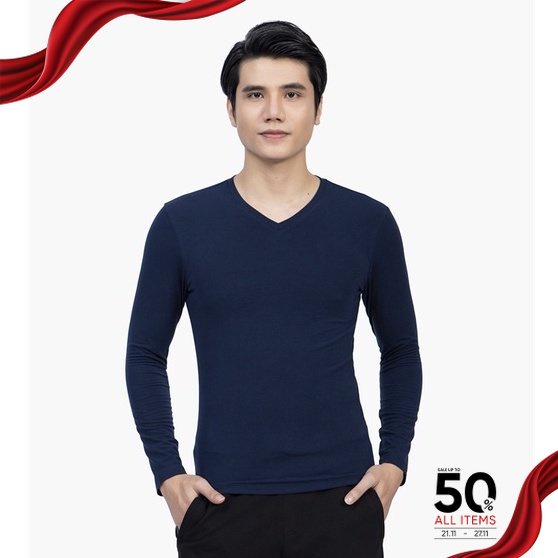 Áo thun nam dài tay ARISTINO giữ nhiệt vượt trội, màu sắc nam tính - ALT021W1