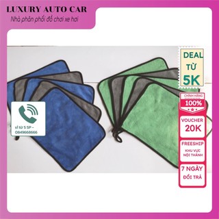 Khăn lau ô tô đa năng 3 lớp kích thước 30x40 cm - khăn 2 mặt lau ô tô cực thích siêu dầy