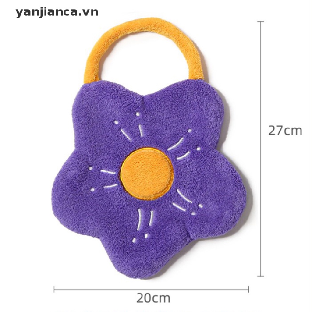 Khăn Lau Tay Bằng Lông Cừu San Hô Thấm Hút Nước Nhanh Khô Hình Hoa Sáng Tạo VN