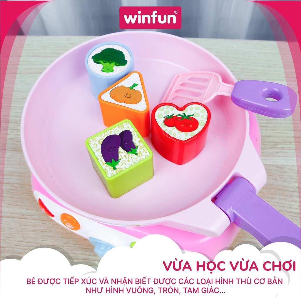 Bộ đồ chơi nấu ăn xếp hình Winfun 0762G có nhạc - hỗ trợ hướng nghiệp và phát triển tư duy cho bé , chính hãng