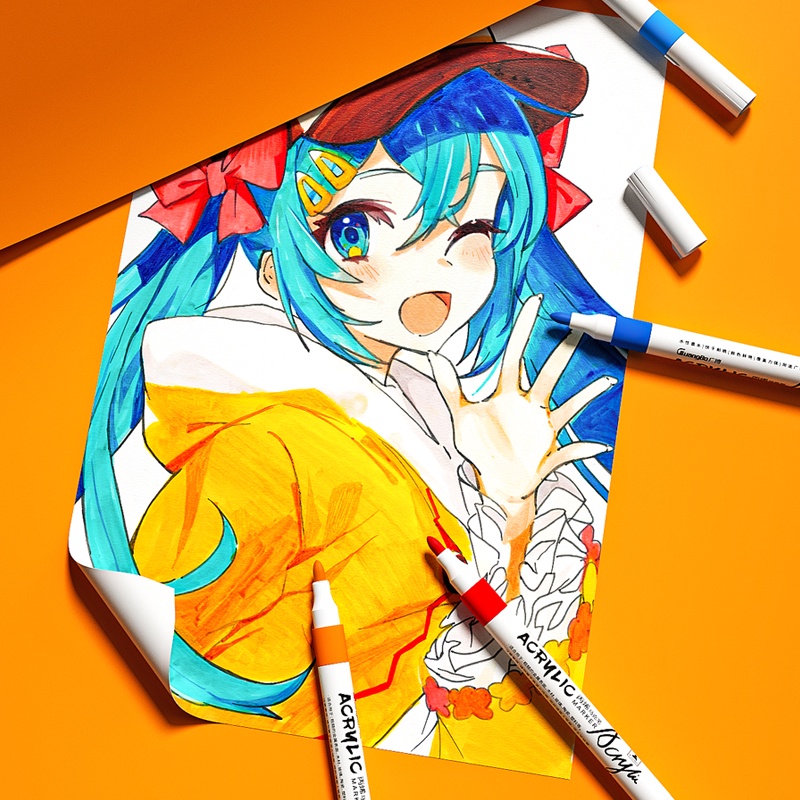 (12 Màu ) Bút Acrylic Marker Có Thể Vẽ Lên Nhiều Chất Liệu GUBH02248