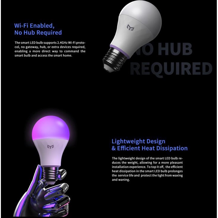 Bóng đèn thông minh Yeelight W4 16 triệu màu đui đèn E27, nhấp nháy theo nhạc, tương thích Homekit và đồng bộ Razer