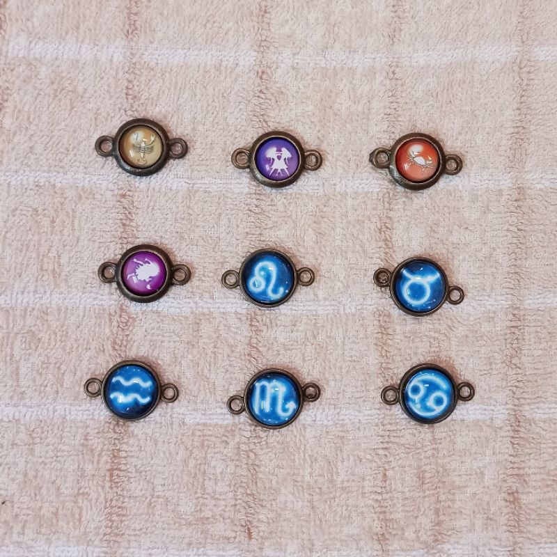 Charm cung hoàng đạo trang trí vòng tay, dây chuyền, lắc chân, móc khóa, phụ kiện handmade