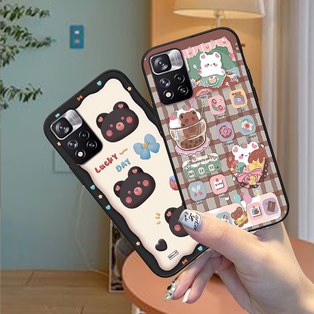 Ốp Xiaomi Redmi Note 11 pro 5g bản CHINA / Redmi Note 11 pro plus in hình gấu giả nổi 3D đẹp mắt cute dễ thương
