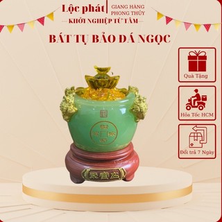 Bát tụ bảo ngọc đá chiêu tài phong thủy Lộc phát hút tài lộc cao 20cm đường kính 15cm - FREESHIP