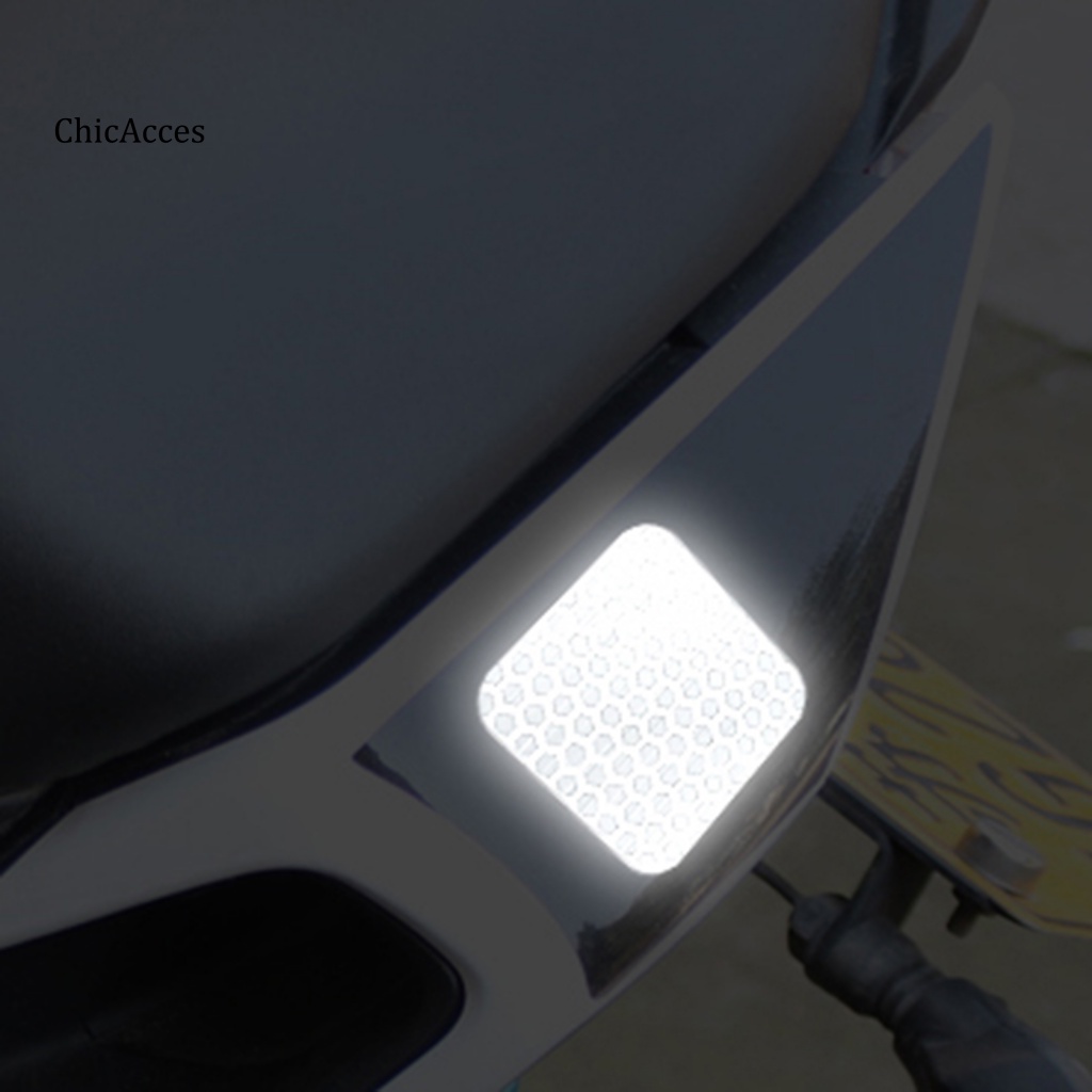 Set 10 Miếng Dán Phản Quang Cảnh Báo An Toàn Hình Vuông Chống Nước Trang Trí Xe Đạp