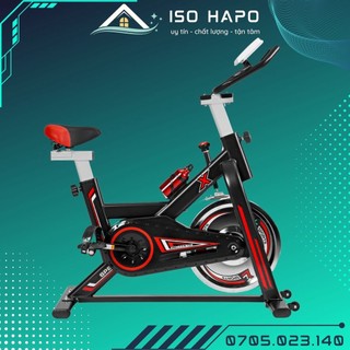 Xe đạp tập thể dục tại nhà HAPO bánh đà kháng từ, xe đạp tại nhà khung thép chắc chắn đồng hồ đo nhịp tim calo