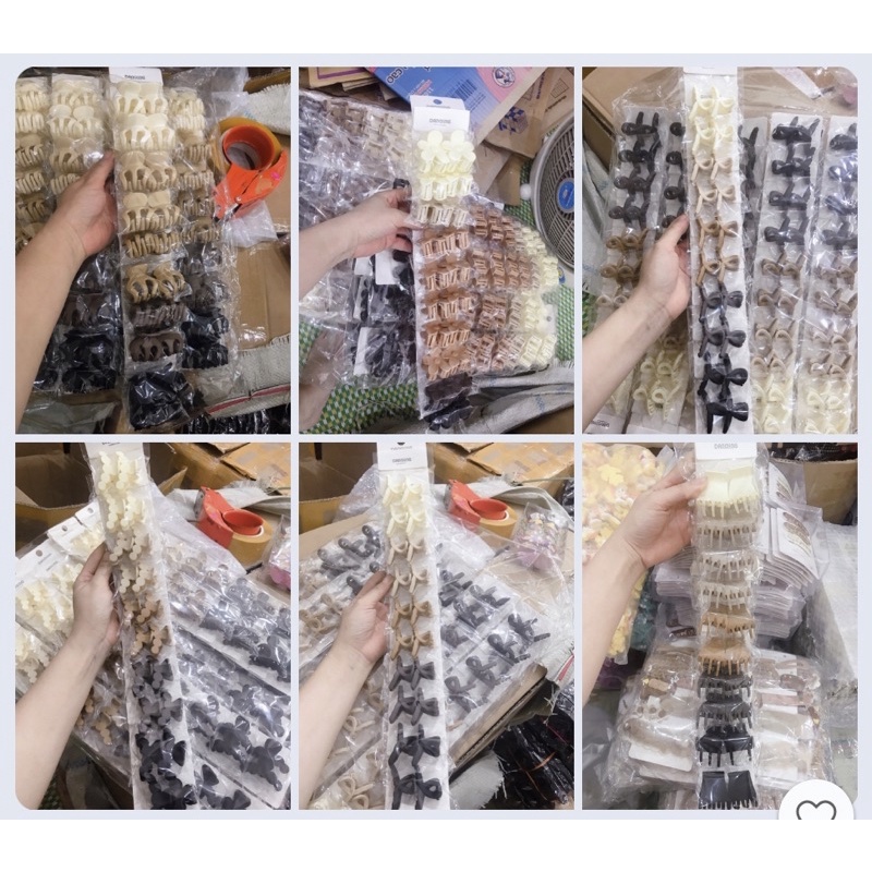 Sỉ 1 dây 20 cái kẹp trơn nhỡ loại nhám màu sữa