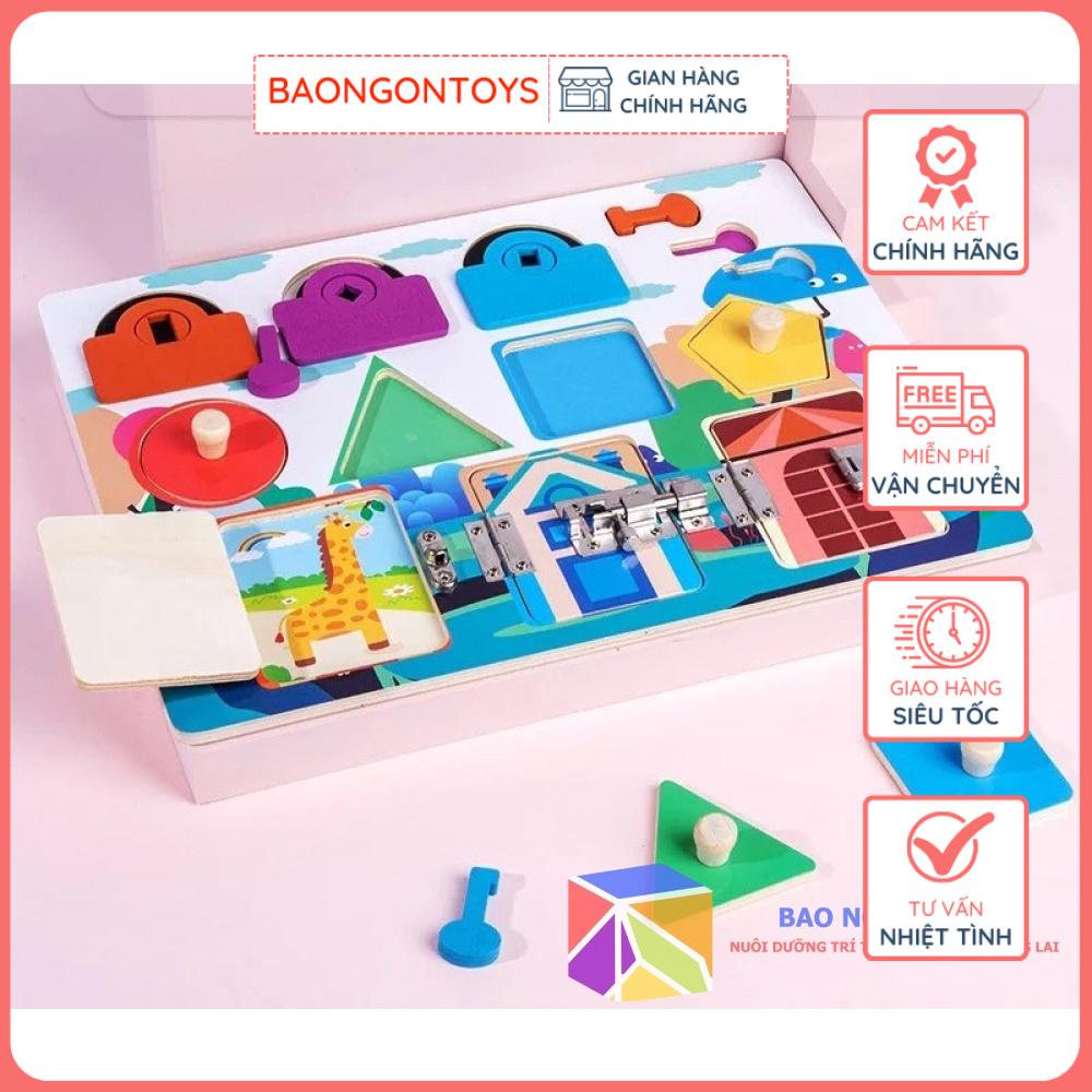BẢNG BẬN RỘN BUSY BOARD MONTESSORI GIÚP BÉ HỌC HÌNH DẠNG, MÀU SẮC VÀ PHÁT TRIỂN VẬN ĐỘNG TINH,  - BAO NGON TOYS - DG71
