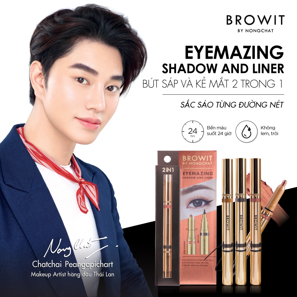 Bút Sáp và Kẻ Mắt 2in1 Chống Thấm Nước Browit Eyemazing Shadow and Liner 0.85ml + 0.6g