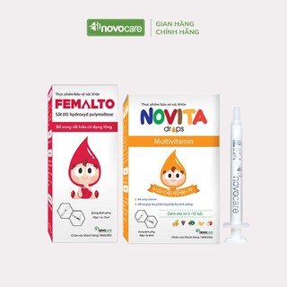Combo sắt vitamin thiết yếu cho bé Novocare Sắt hữu cơ Femalto 15ml và vitamin tổng hợp Novita 20ml